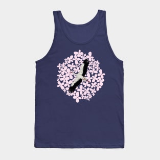 Stork and pink flowers Tank Top